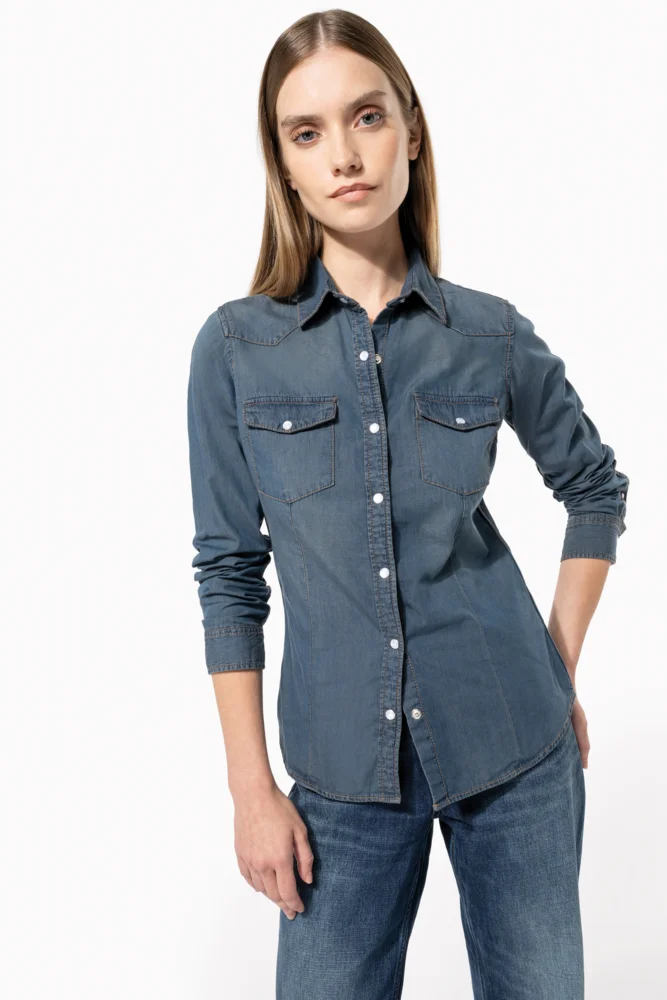Denim Bluse langarm