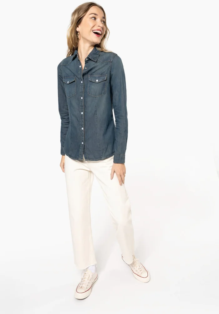Denim Bluse langarm