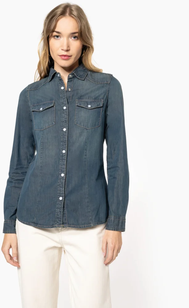 Denim Bluse langarm