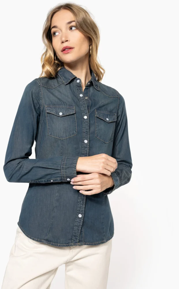 Denim Bluse langarm