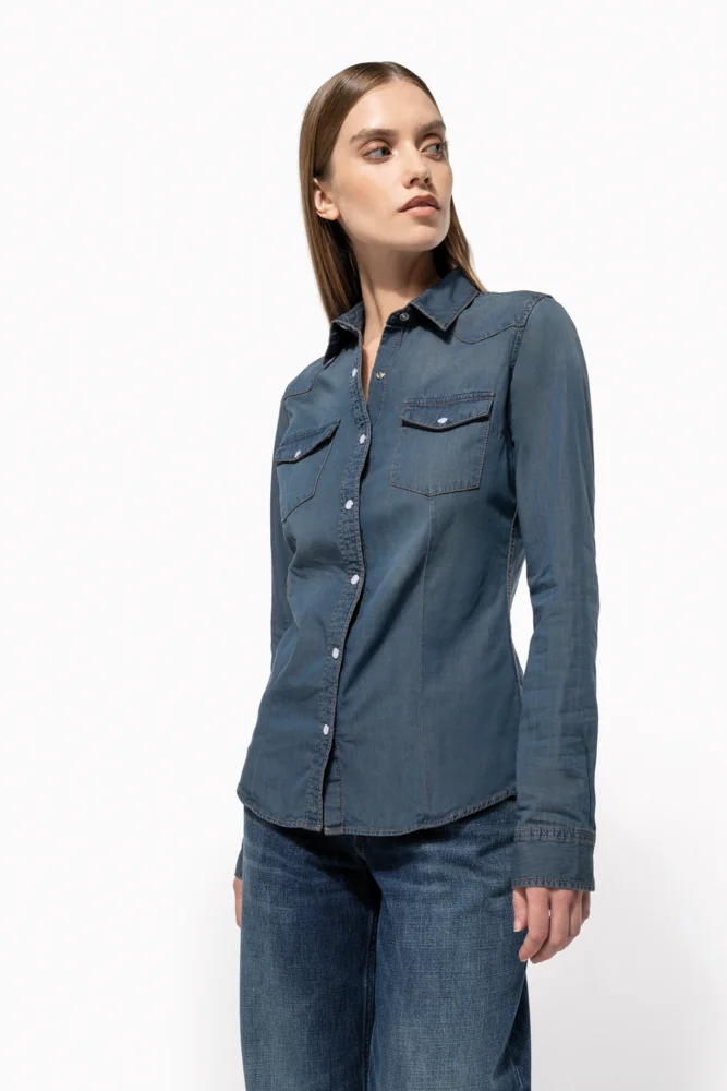 Denim Bluse langarm