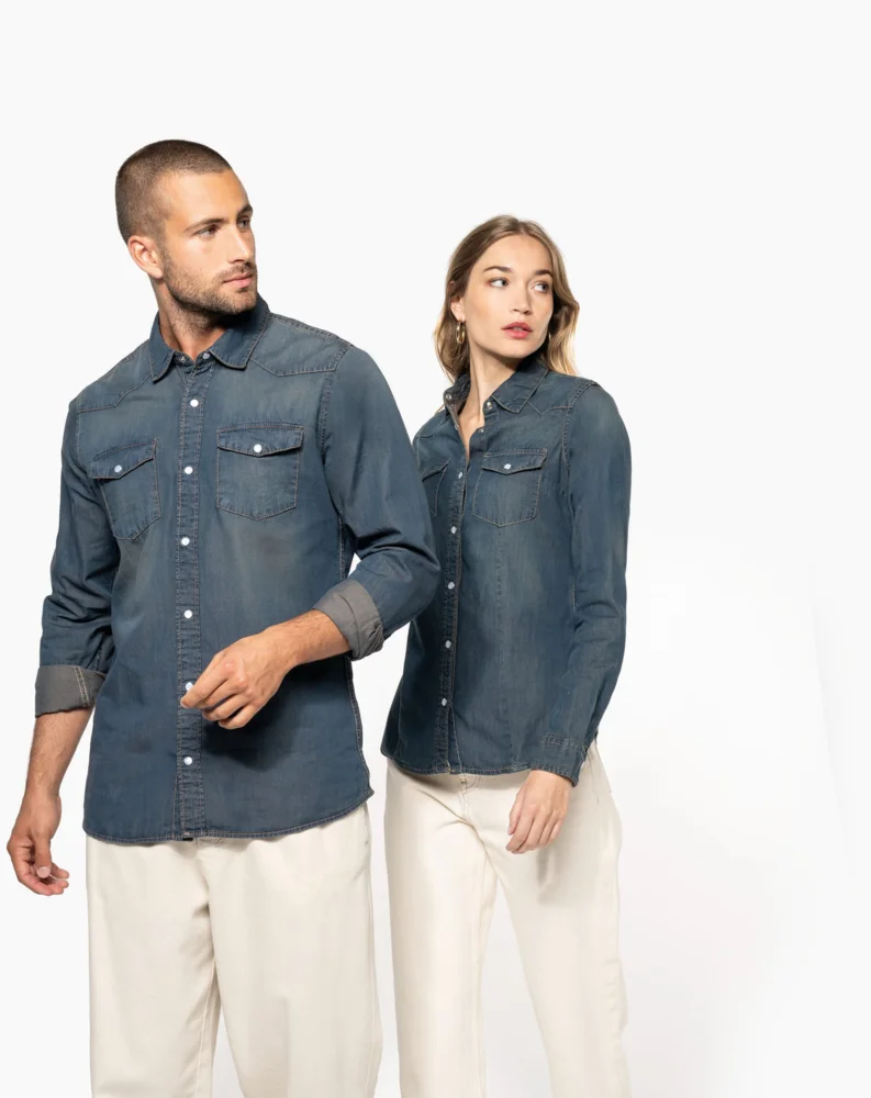 Denim Bluse langarm