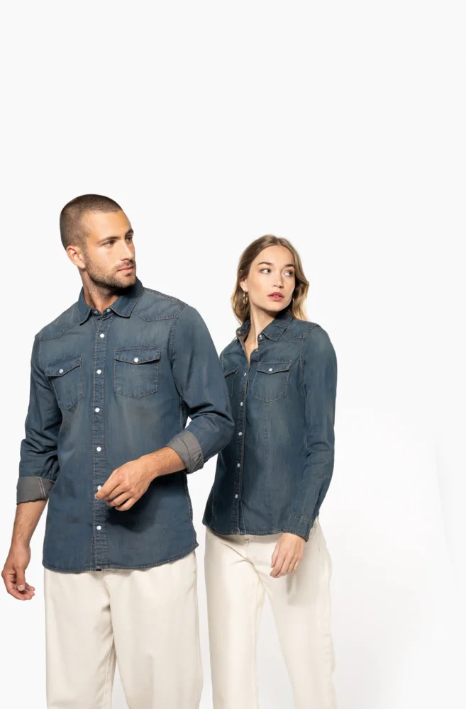Denim Bluse langarm