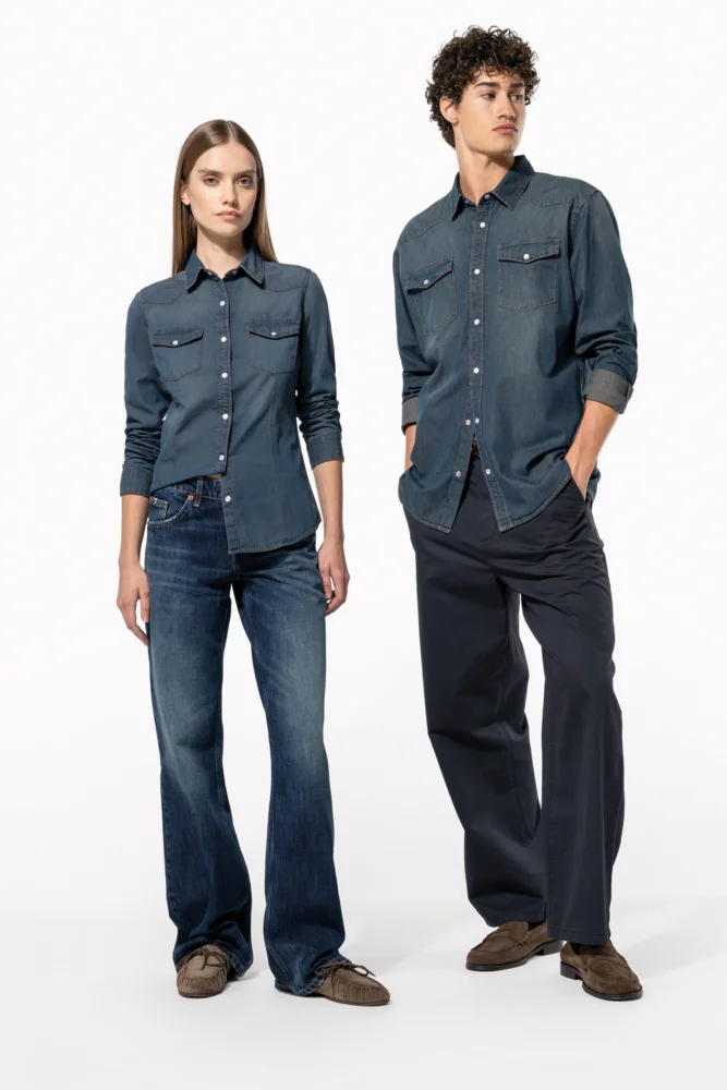 Denim Bluse langarm