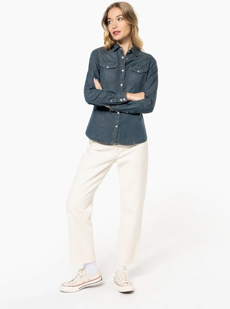 Denim Bluse langarm