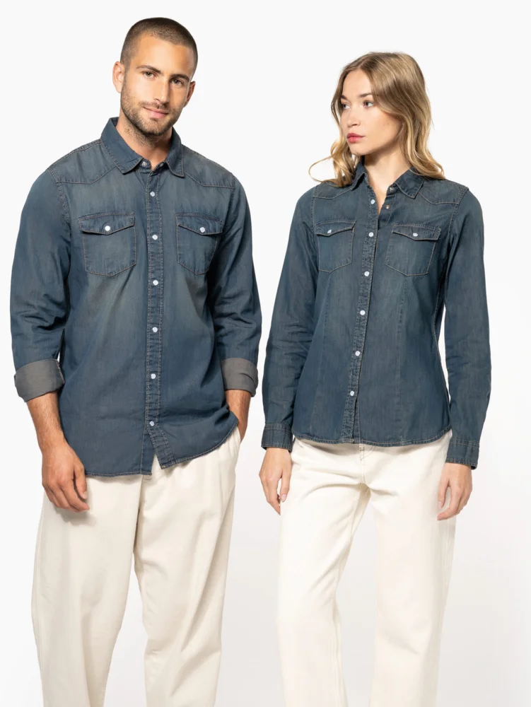 Denim Bluse langarm