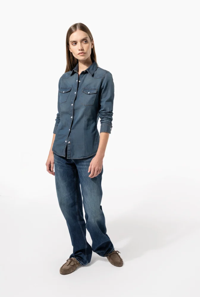 Denim Bluse langarm