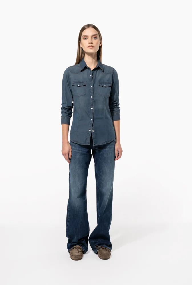 Denim Bluse langarm