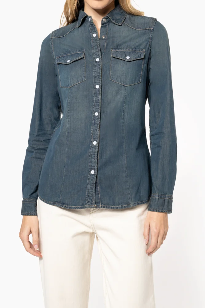 Denim Bluse langarm