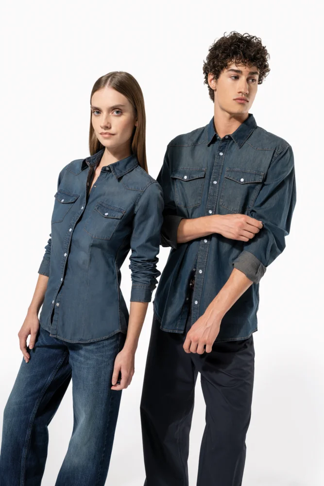 Denim Bluse langarm