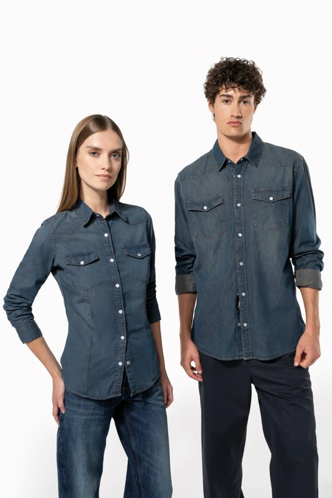 Denim Bluse langarm