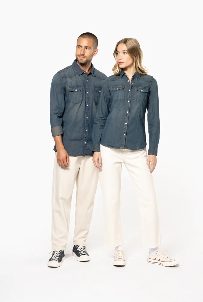 Denim Bluse langarm