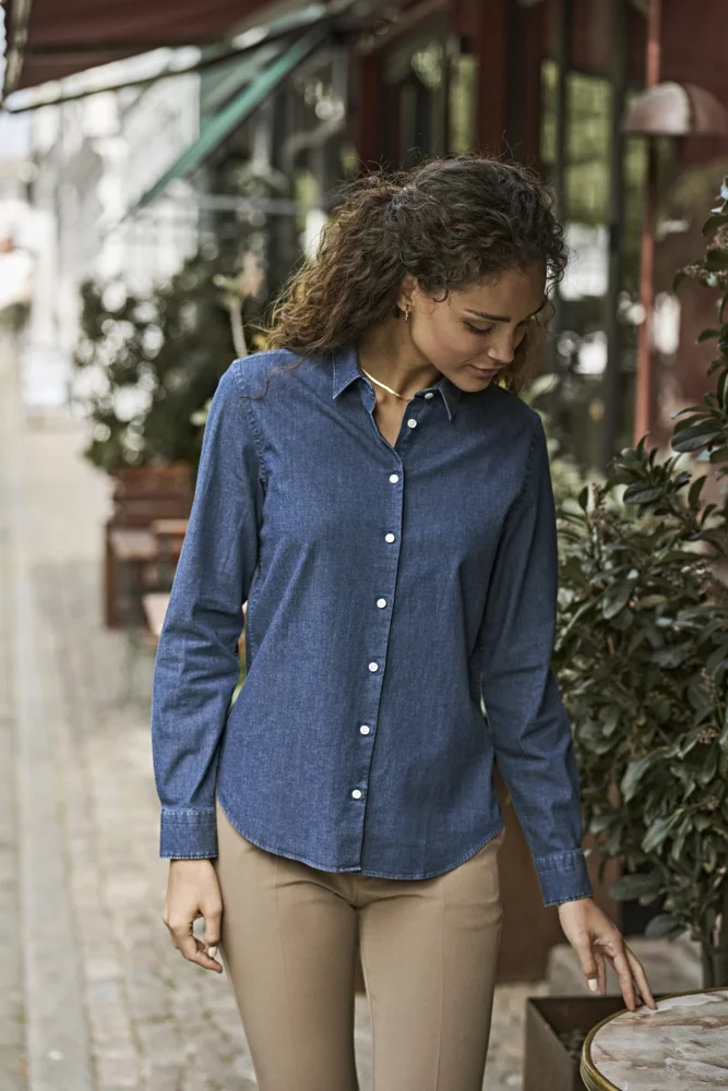 Denim Bluse langarm