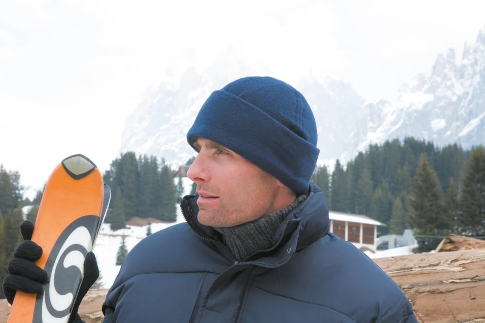 Fleece Mütze mit Umschlag