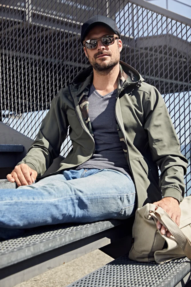 Herren 2-Lagen Kapuzen Softshell Jacke