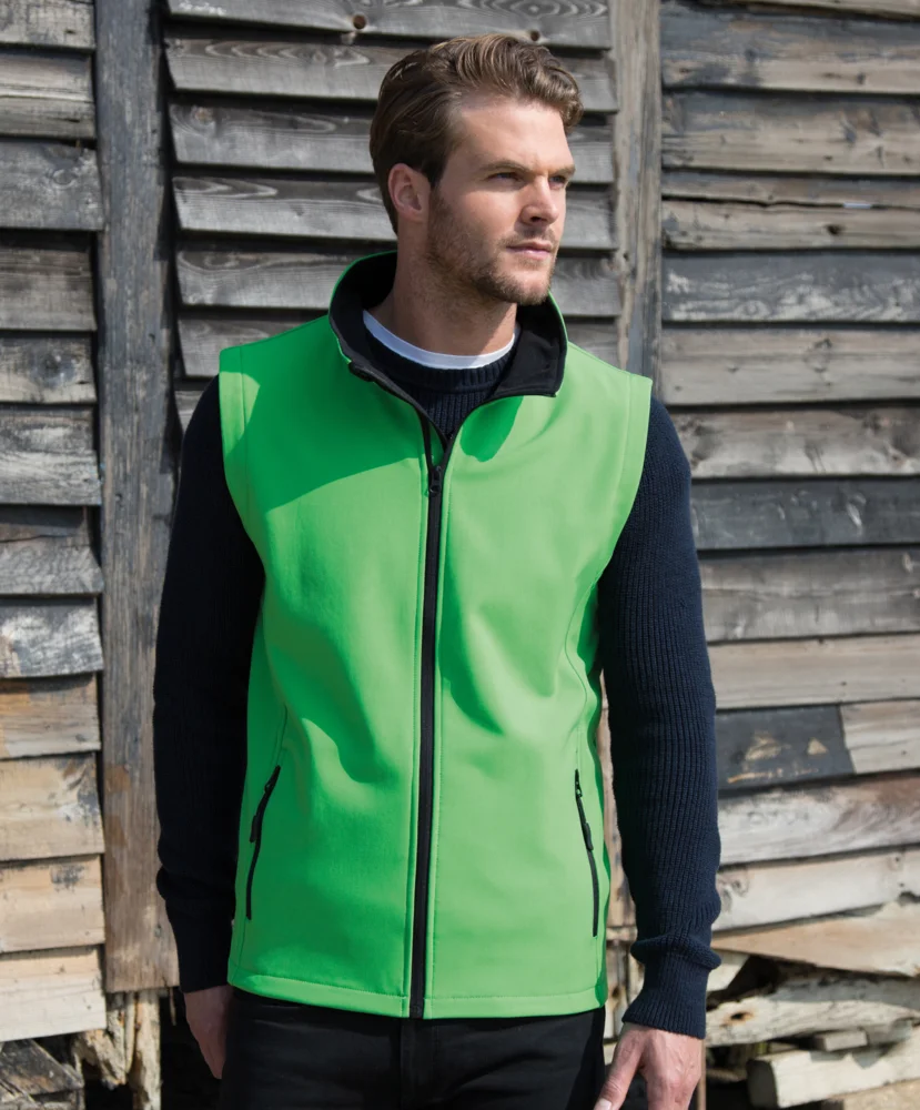 Herren 2-Lagen Softshell Gilet "Printable"