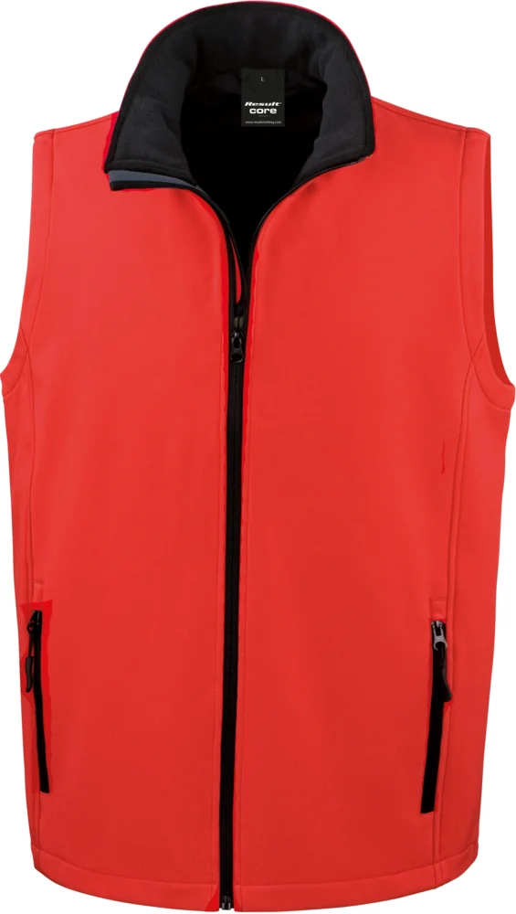 Herren 2-Lagen Softshell Gilet "Printable"