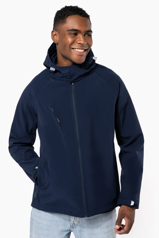 Herren 3-Lagen Kapuzen Softshell Jacke