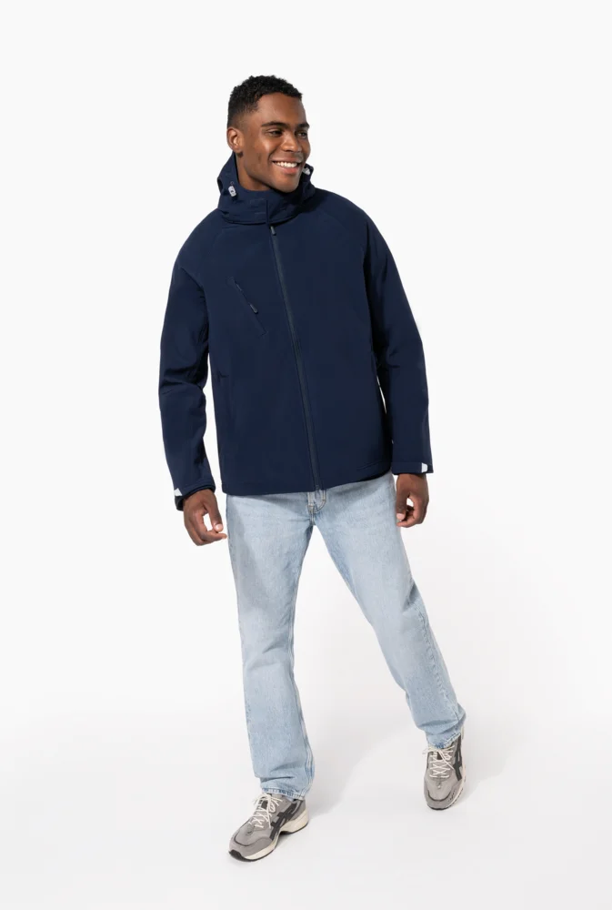 Herren 3-Lagen Kapuzen Softshell Jacke