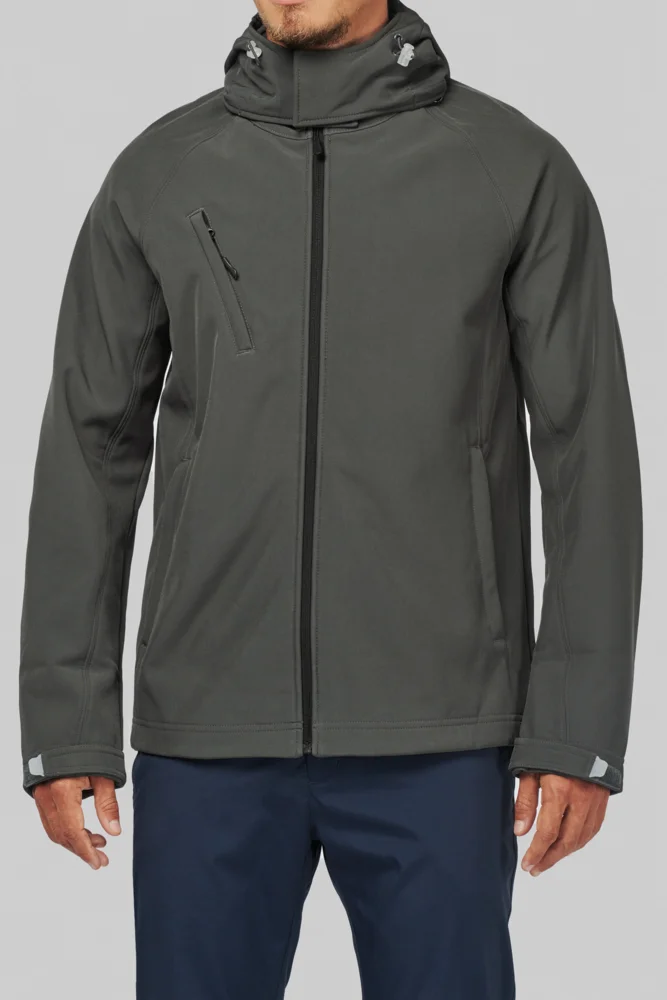 Herren 3-Lagen Kapuzen Softshell Jacke