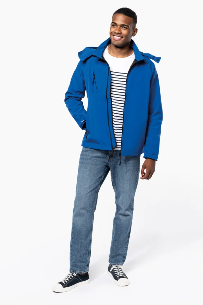 Herren 3-Lagen Kapuzen Softshell Jacke