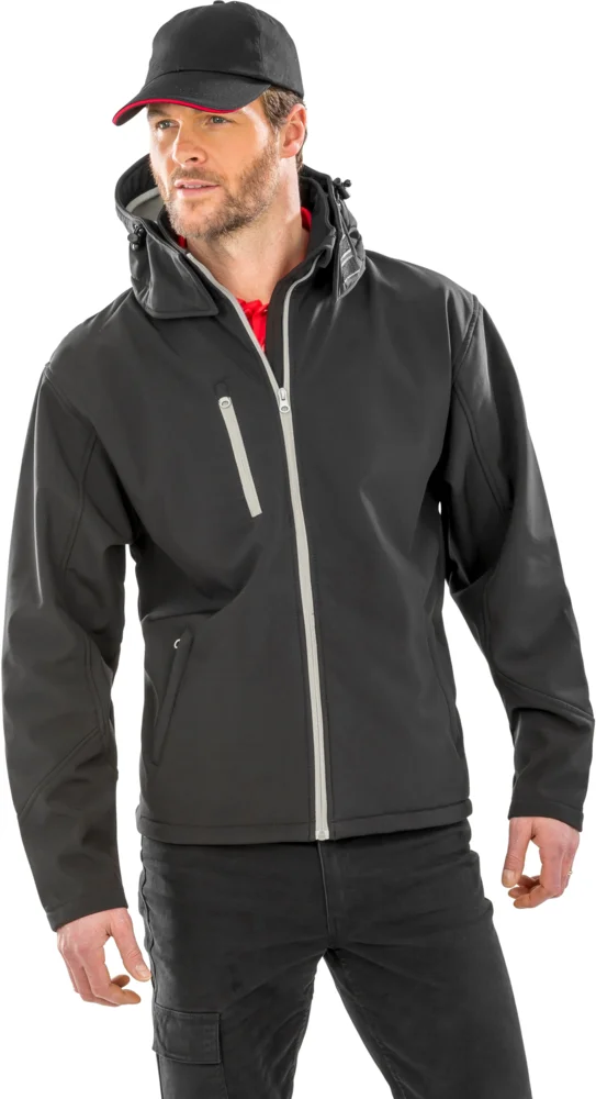 Herren 3-Lagen Softshell Kapuzenjacke
