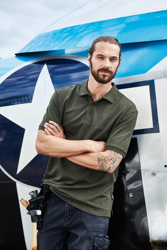Herren Bio Workwear Stretch Polo - Solid
