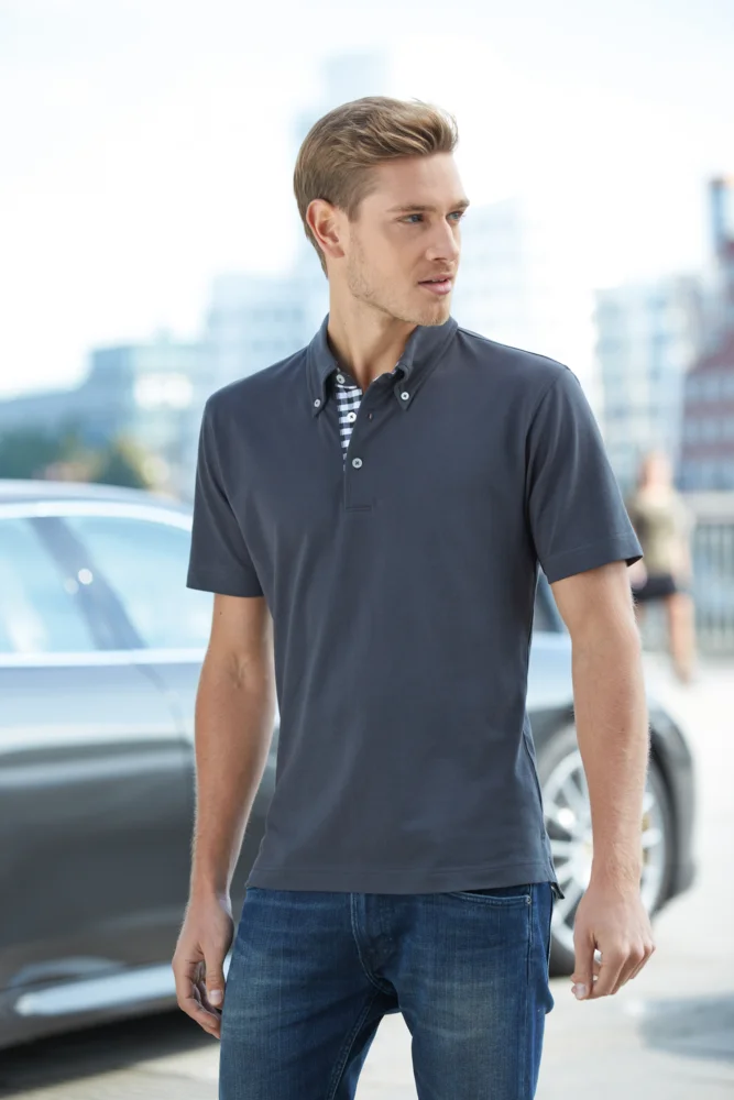 Herren Button-Down Piqué Polo