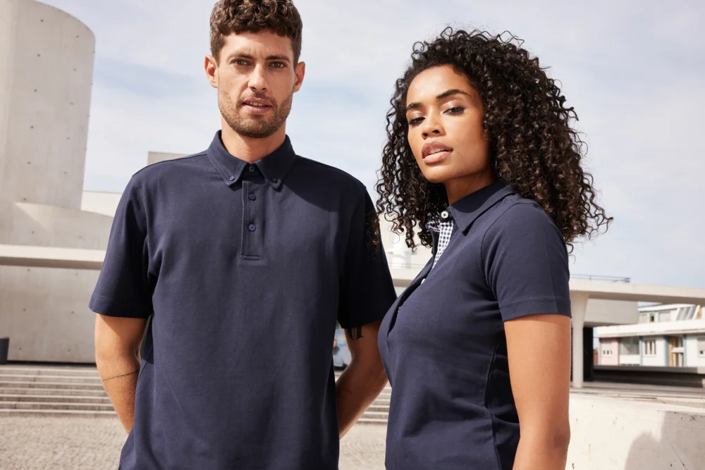 Herren Button-Down Piqué Polo