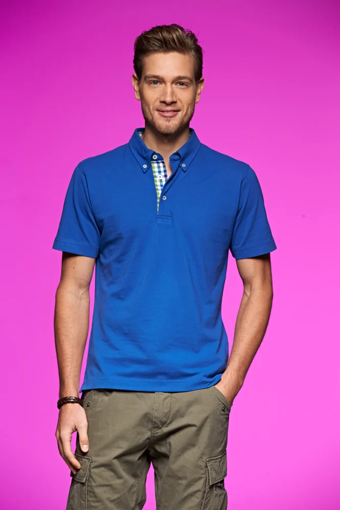 Herren Button-Down Piqué Polo
