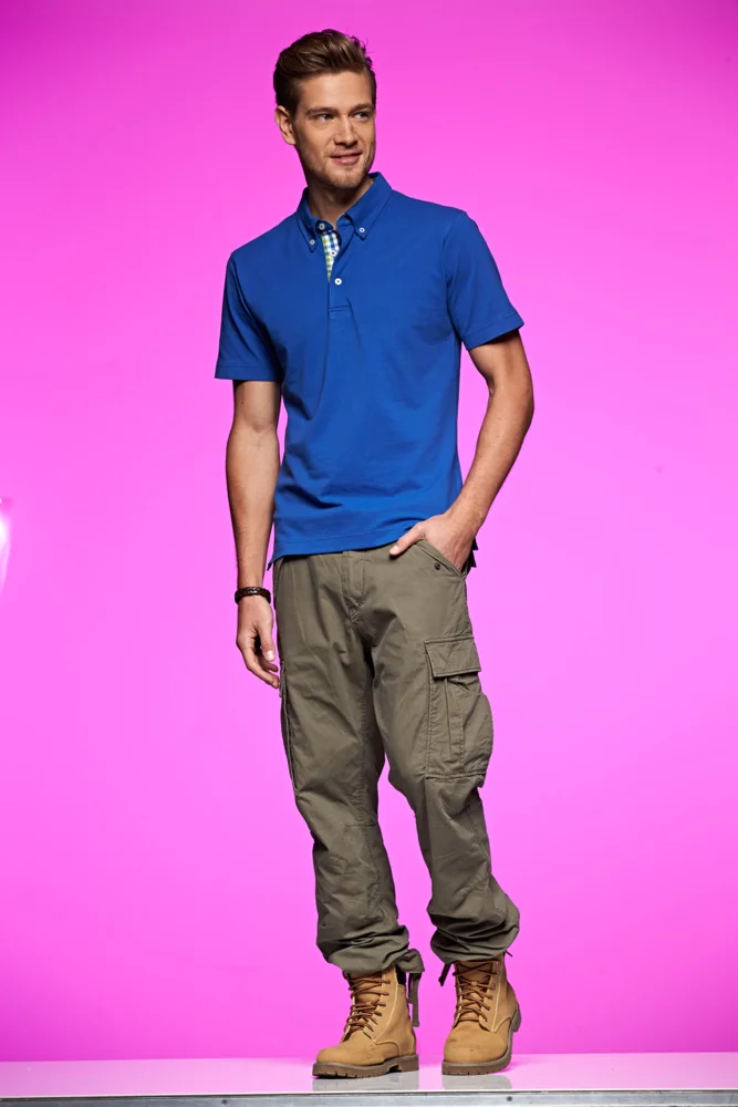 Herren Button-Down Piqué Polo