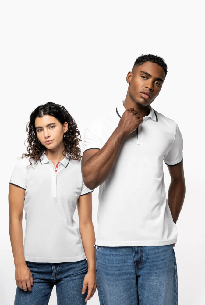 Herren Kontrast Piqué Polo