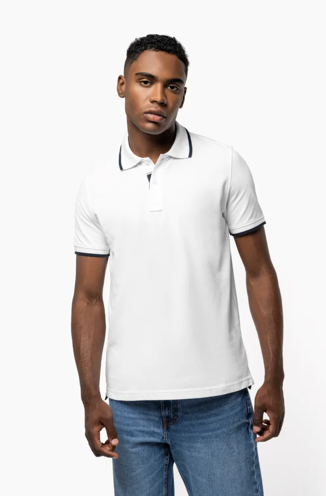 Herren Kontrast Piqué Polo