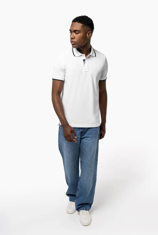 Herren Kontrast Piqué Polo