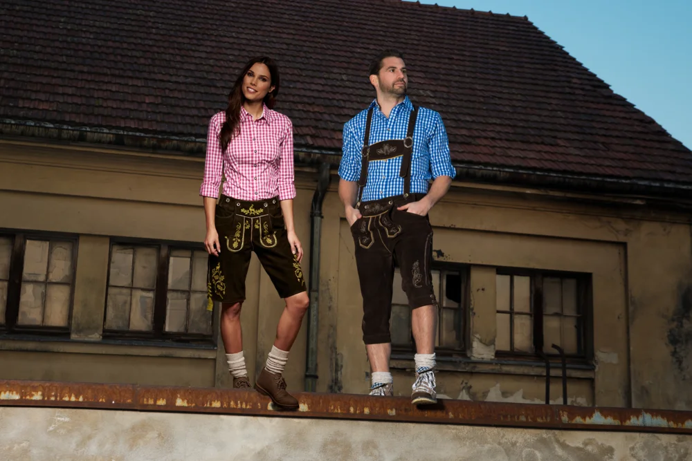 Herren Lederhose lang