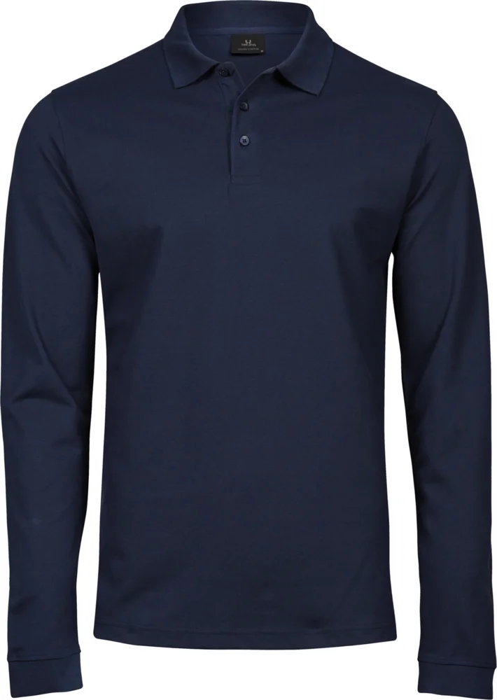 Herren Luxus Stretch Piqué Polo langarm