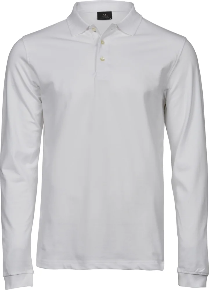 Herren Luxus Stretch Piqué Polo langarm