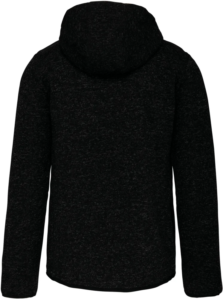 Herren Melange Kapuzen Strickfleece Jacke