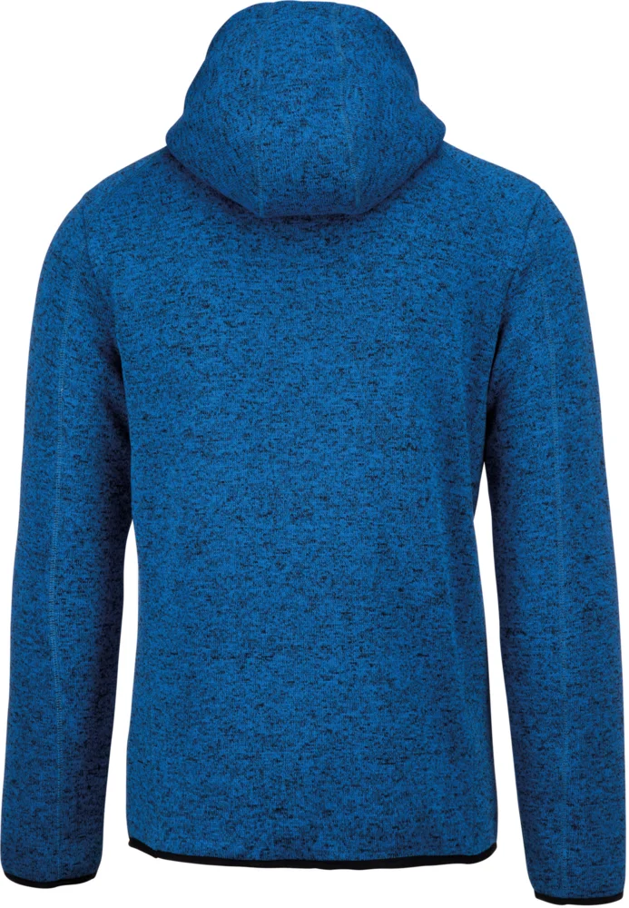 Herren Melange Kapuzen Strickfleece Jacke