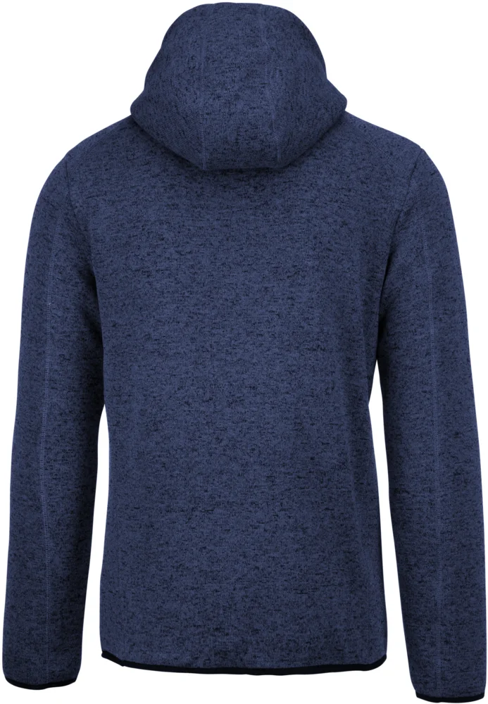 Herren Melange Kapuzen Strickfleece Jacke