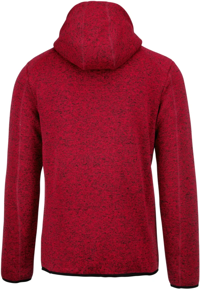 Herren Melange Kapuzen Strickfleece Jacke