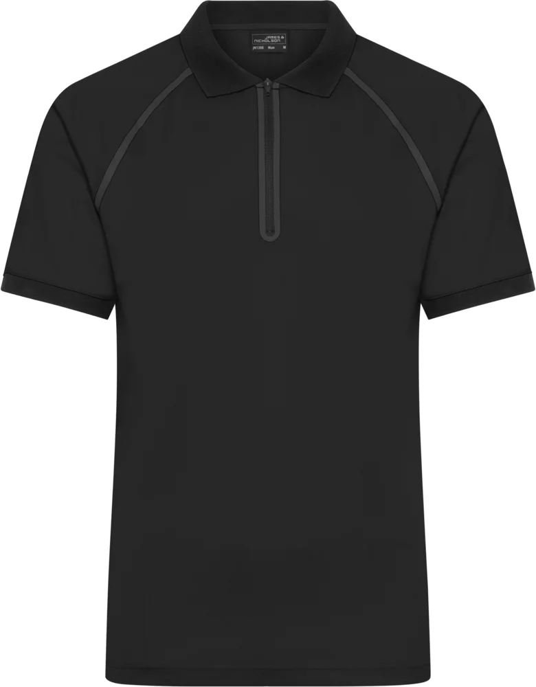 Men's piqué polo with zip