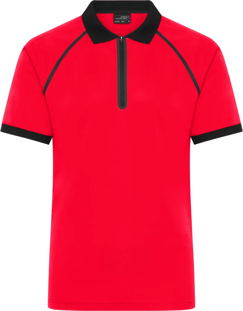 Men's piqué polo with zip