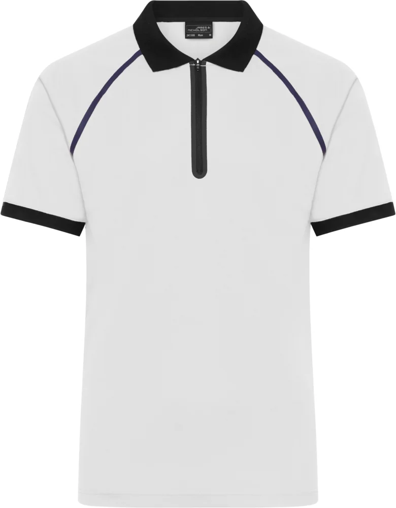 Men's piqué polo with zip