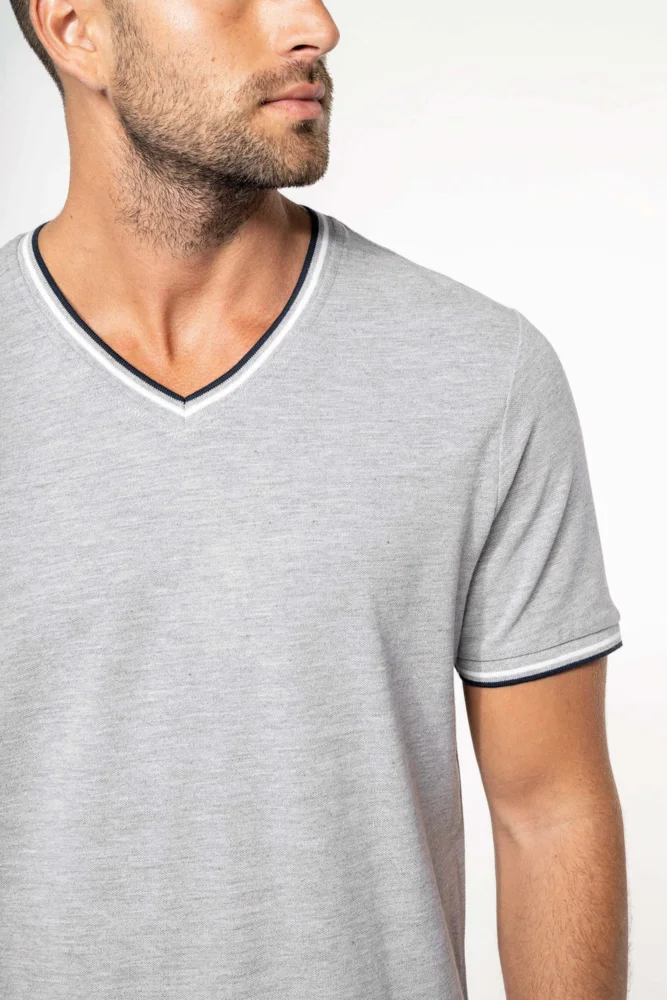 Herren Piqué V-Ausschnitt T-Shirt