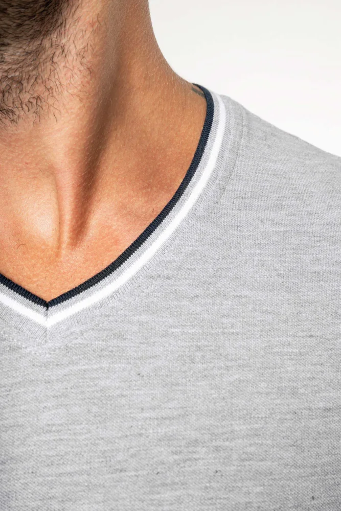 Herren Piqué V-Ausschnitt T-Shirt
