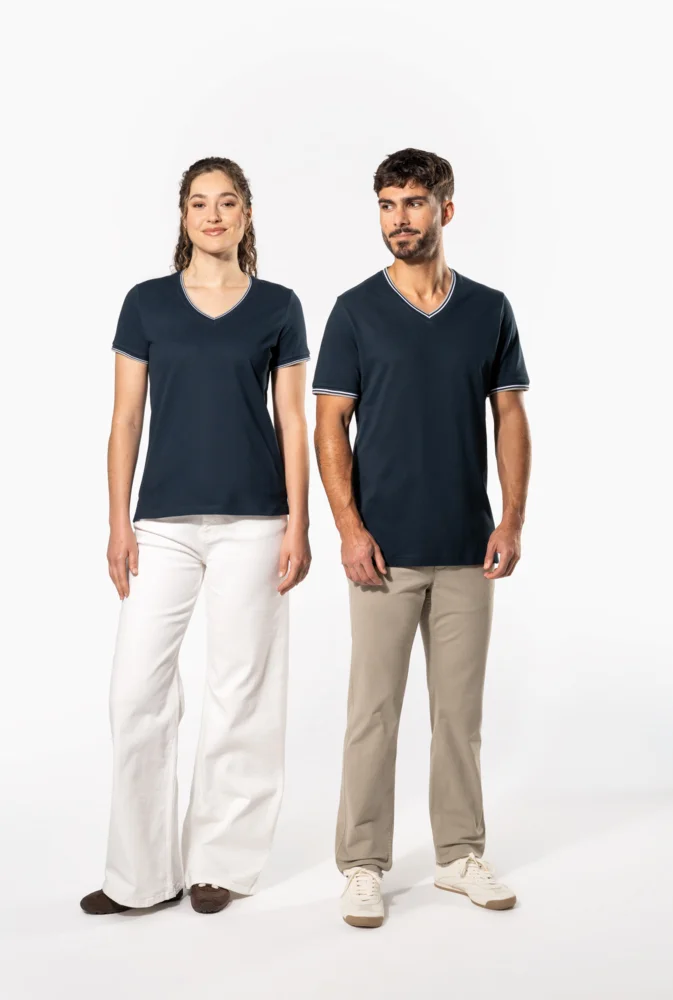 Herren Piqué V-Ausschnitt T-Shirt
