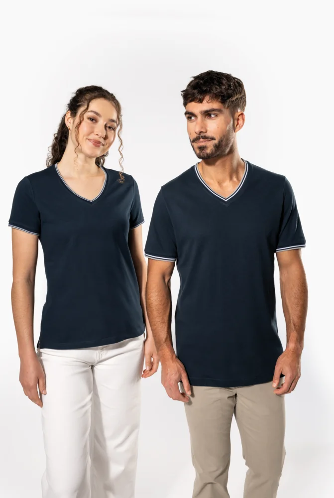 Herren Piqué V-Ausschnitt T-Shirt