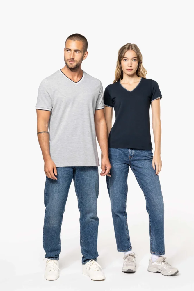 Herren Piqué V-Ausschnitt T-Shirt