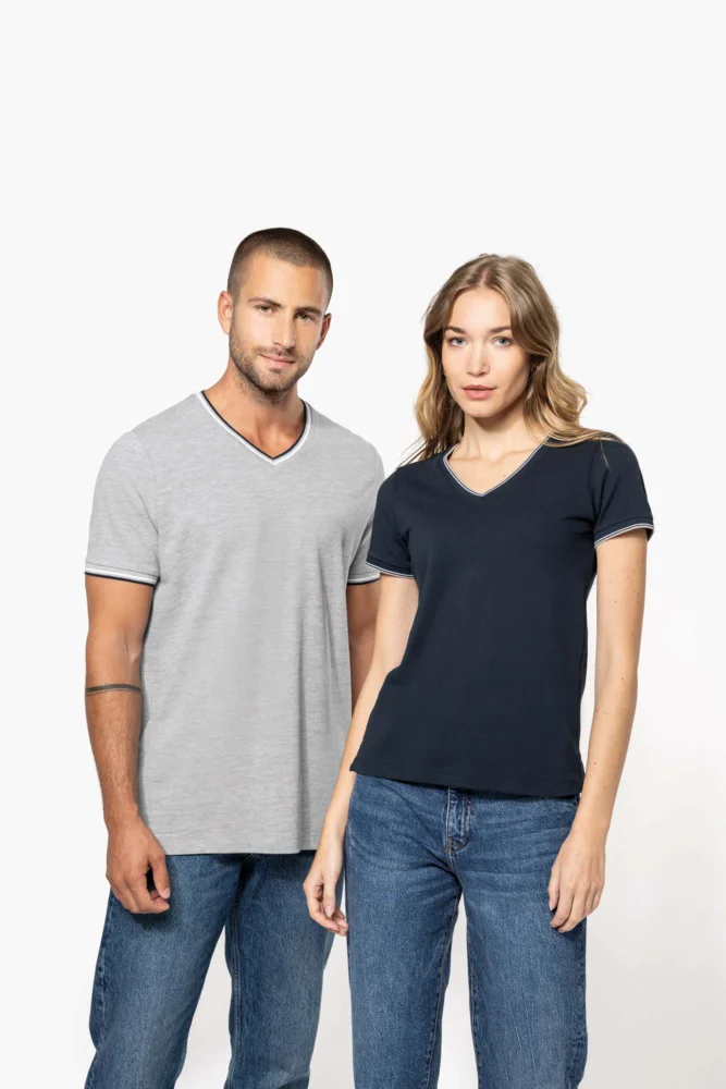 Herren Piqué V-Ausschnitt T-Shirt